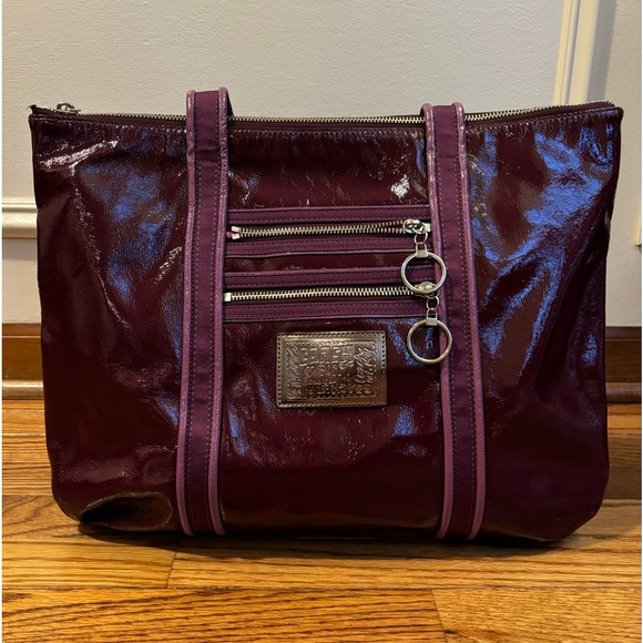 COACH Poppy Purple Patent Leather Tote